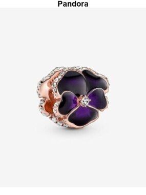 Pandora Deep Purple Pansy Flower Charm